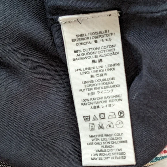 Free People Mini Skirt XS Chevron Linen-blend Lined - Picture 10 of 11